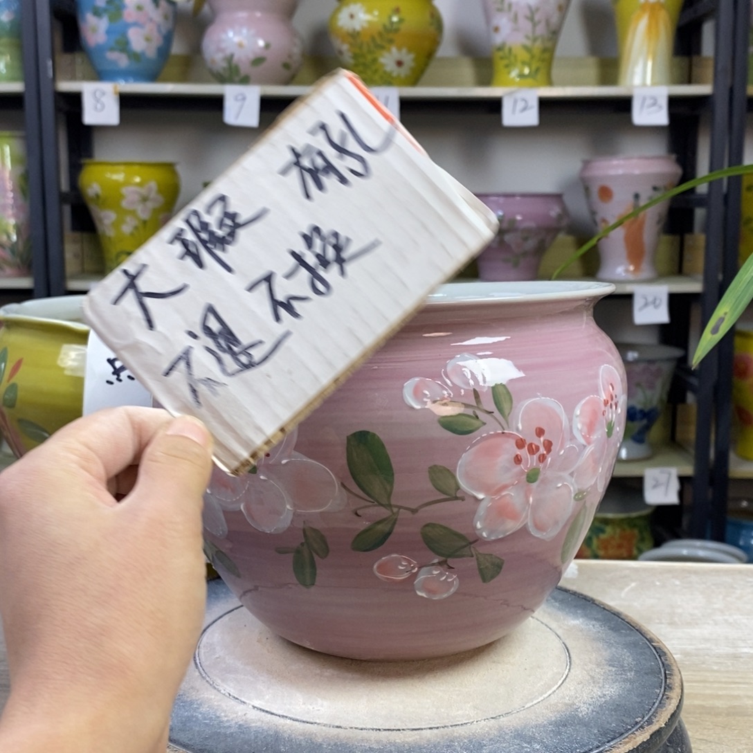 景德镇手工手绘陶瓷花盆