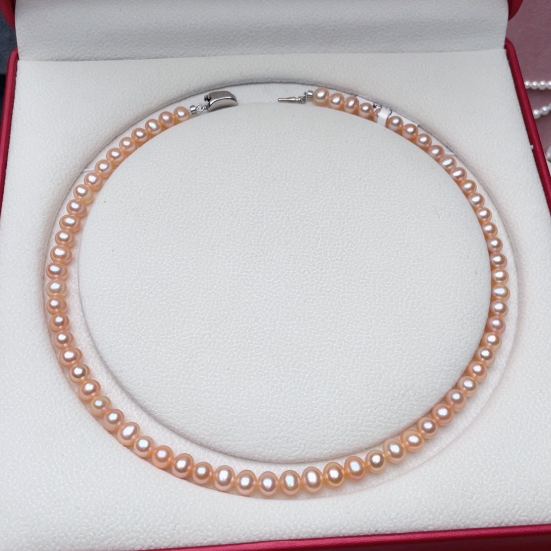 淡水珍珠银S925镶嵌颈饰6-7mm