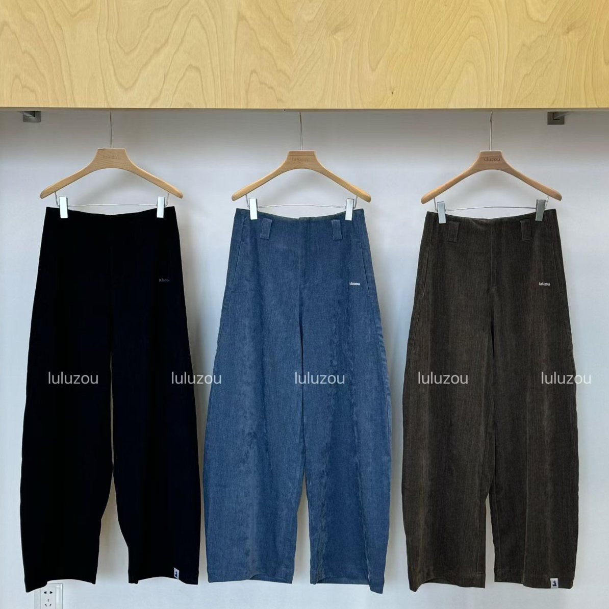 LULUZOU 莱赛尔假口袋弧形长裤经典款11537