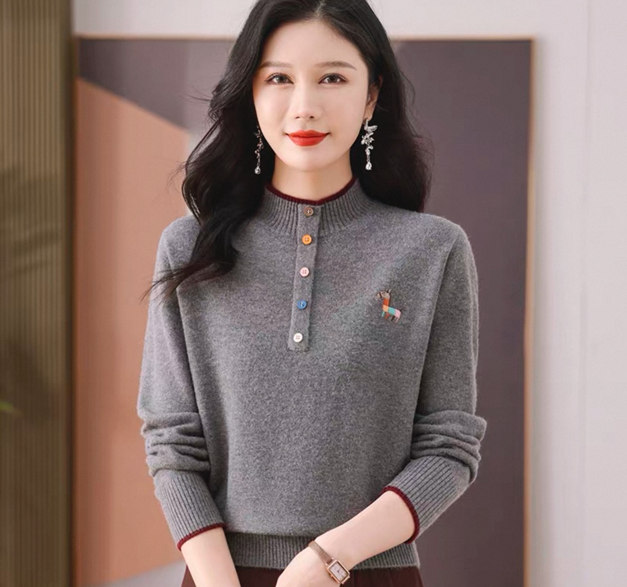 SENBIYAO/森比垚 8604#新款羊毛开衫上衣外套