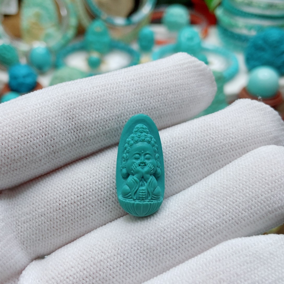 绿松石未镶嵌宝宝佛