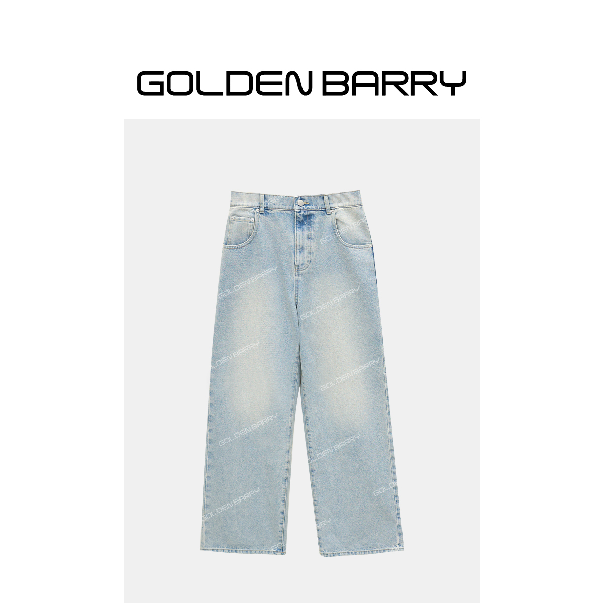 GOLDENBARRY|503168复古蓝直筒牛仔裤宽松