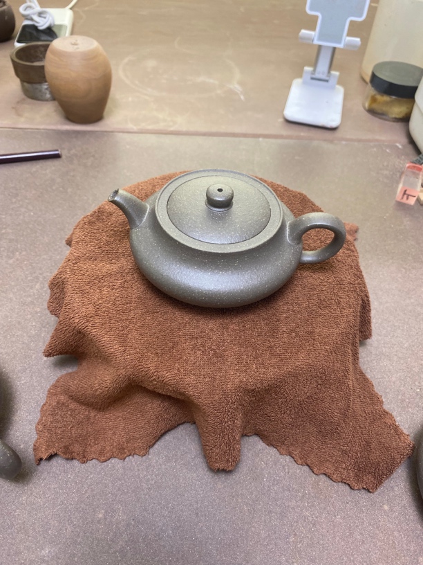 宜兴紫砂壶，大水潭天青30目满砂半手工制作桑盘170cc