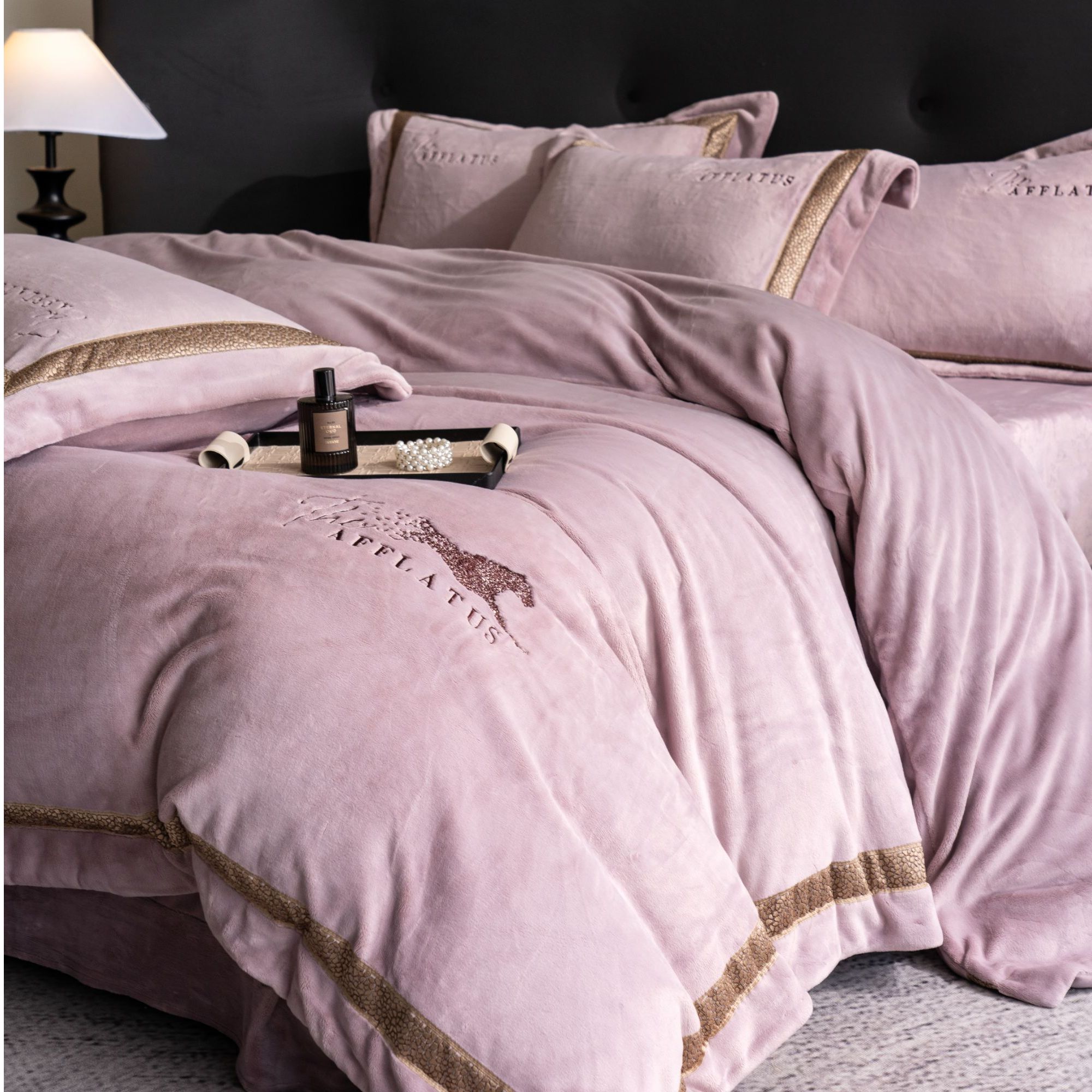 【飞驰】巨暖高奢高克重绒牛奶绒双面绒床单床上四件套牛奶绒双面绒