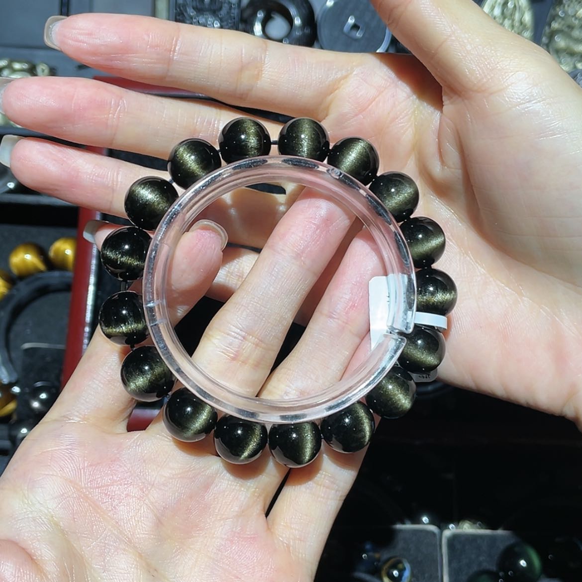 【闪购商品】未镶嵌黑曜岩手链莫*菲