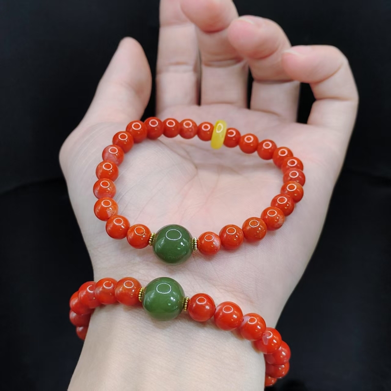 【康康严选】南红DIY单圈手串A1【多样性发其一】约7mm+