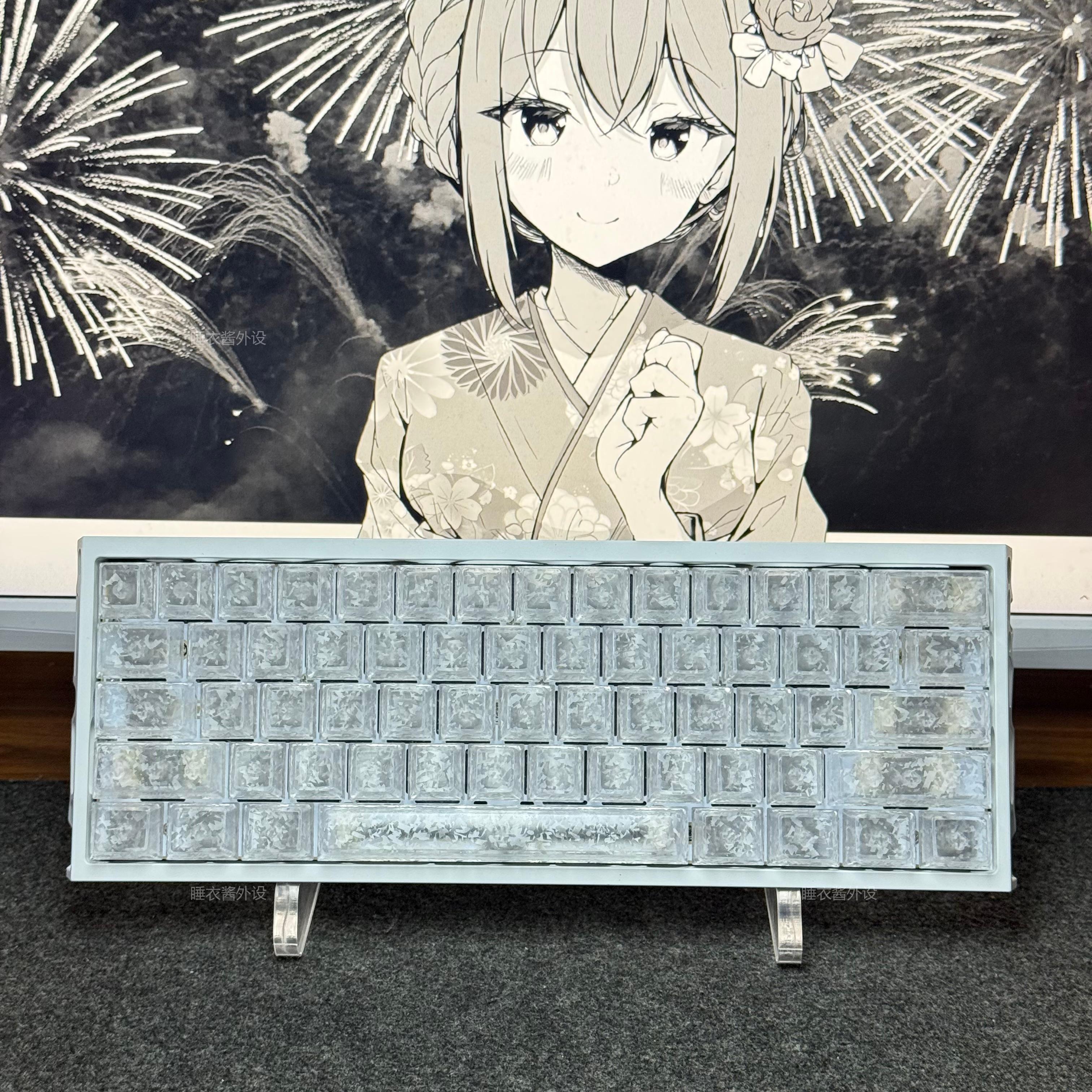 冰碳纹键帽PC侧刻透光适配EV63迈从Ace68夜魔made68ATK前行者X87商品图