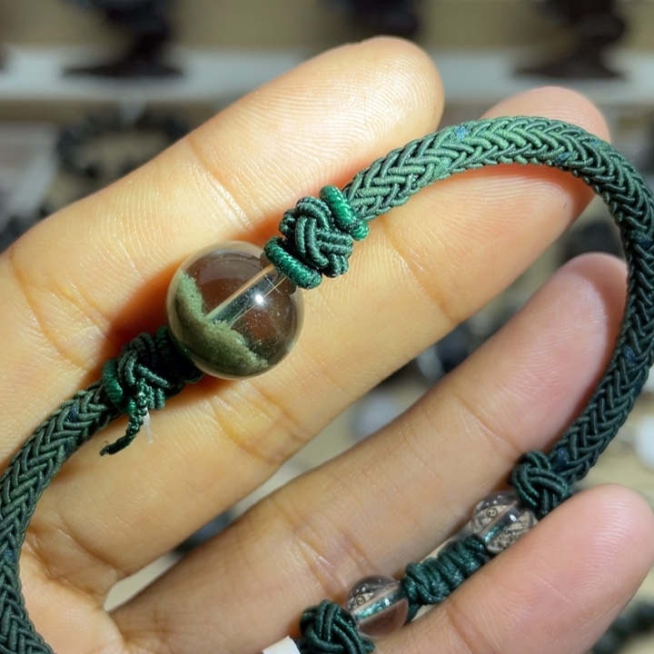 未镶嵌手绳水晶绿幽灵单珠定制