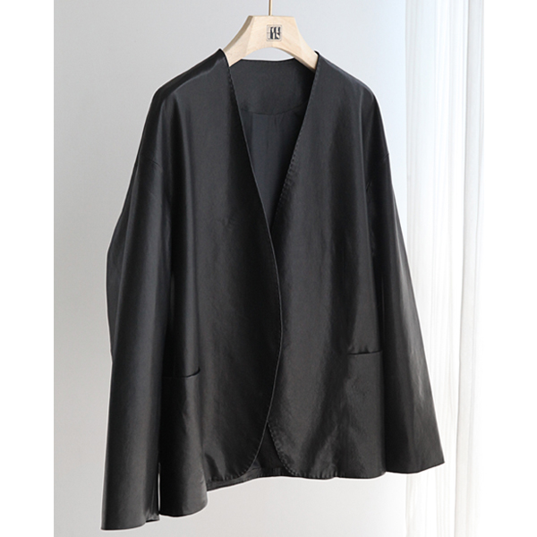 AL2506冷翡翠进口绵羊皮真皮皮衣女装外套蜡感植鞣2025新款时尚