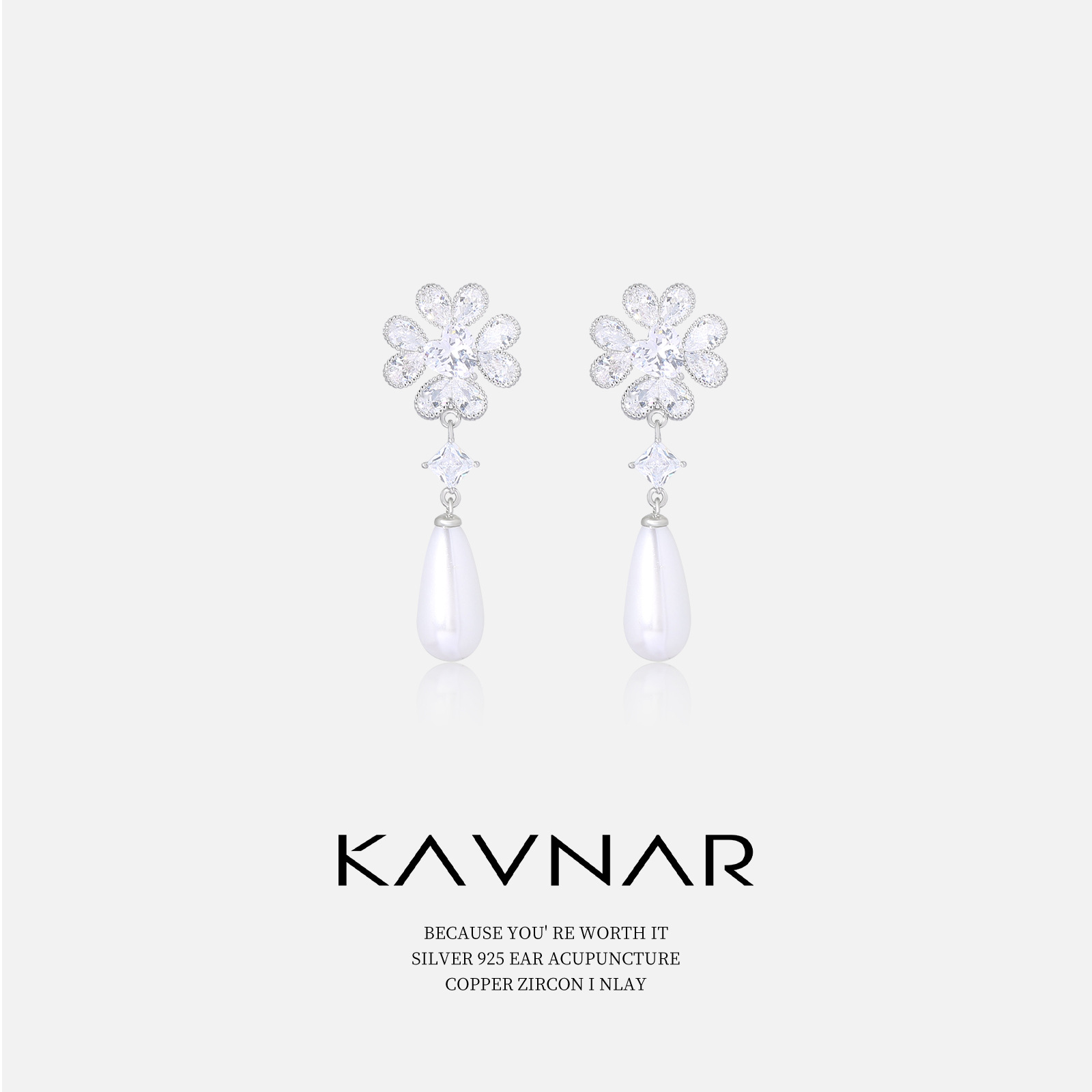 黄铜锆石耳饰 卡芙娜s925银针防过敏耳饰女 新中式复古宫廷风耳钉