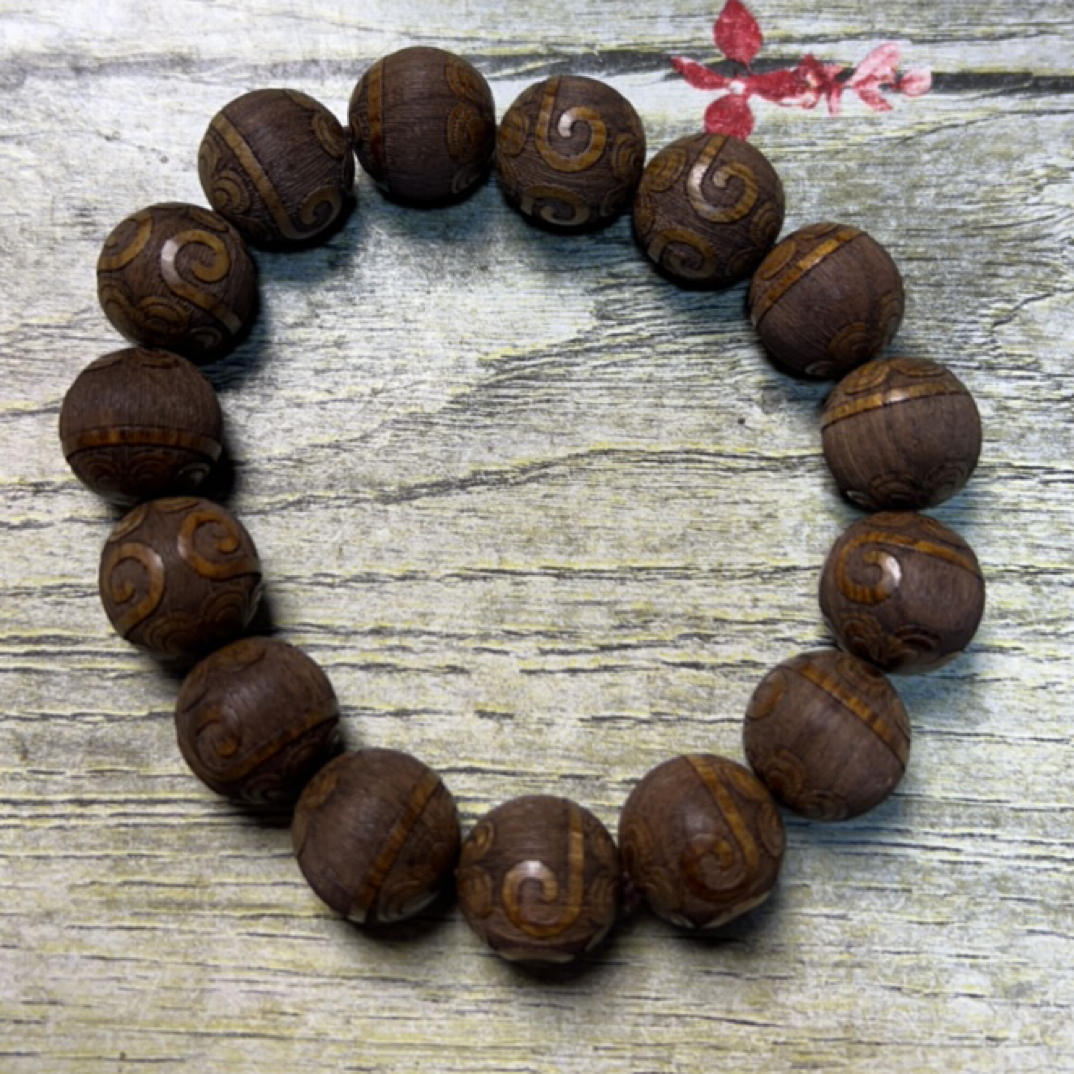 13 福来精选文玩沉香木作手串15mm
