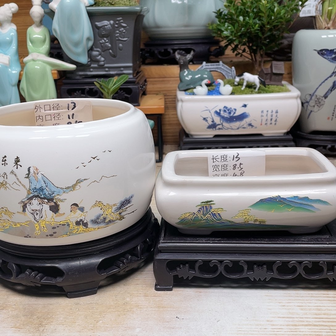 紫砂花盆陶瓷艺术花盆陶瓷