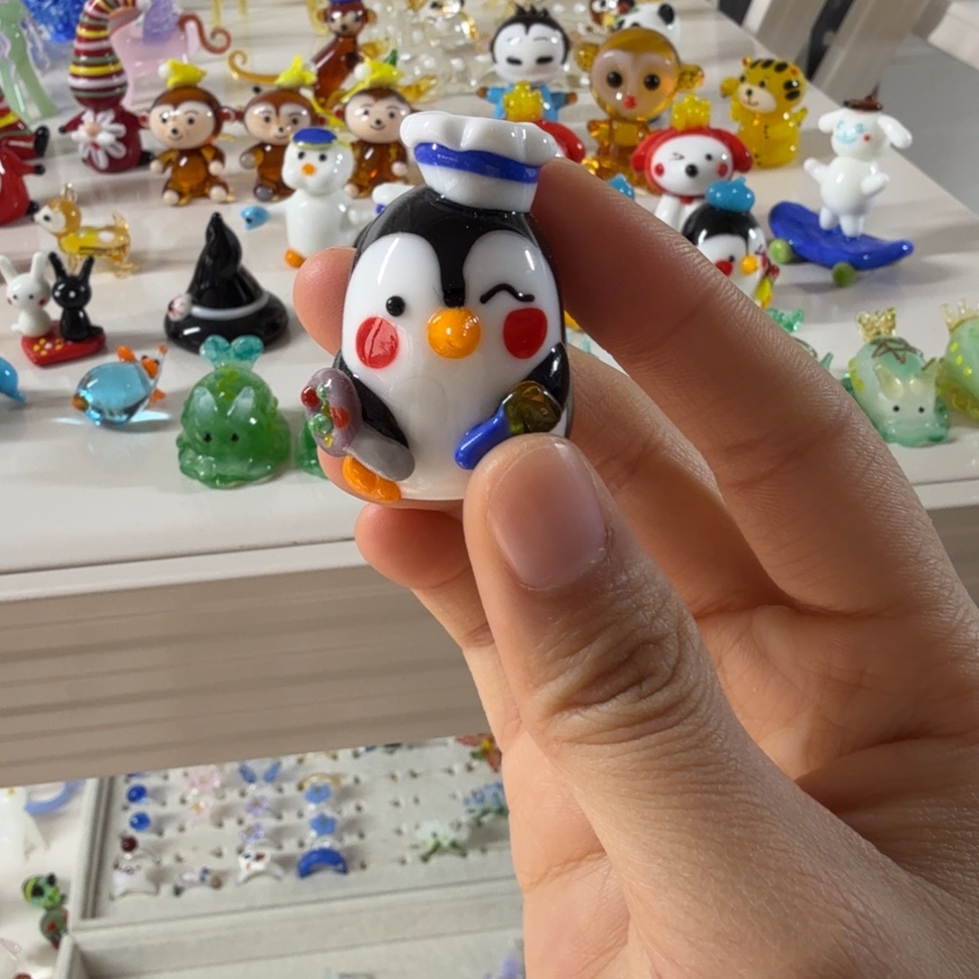 手工艺品琉璃厨师企鹅