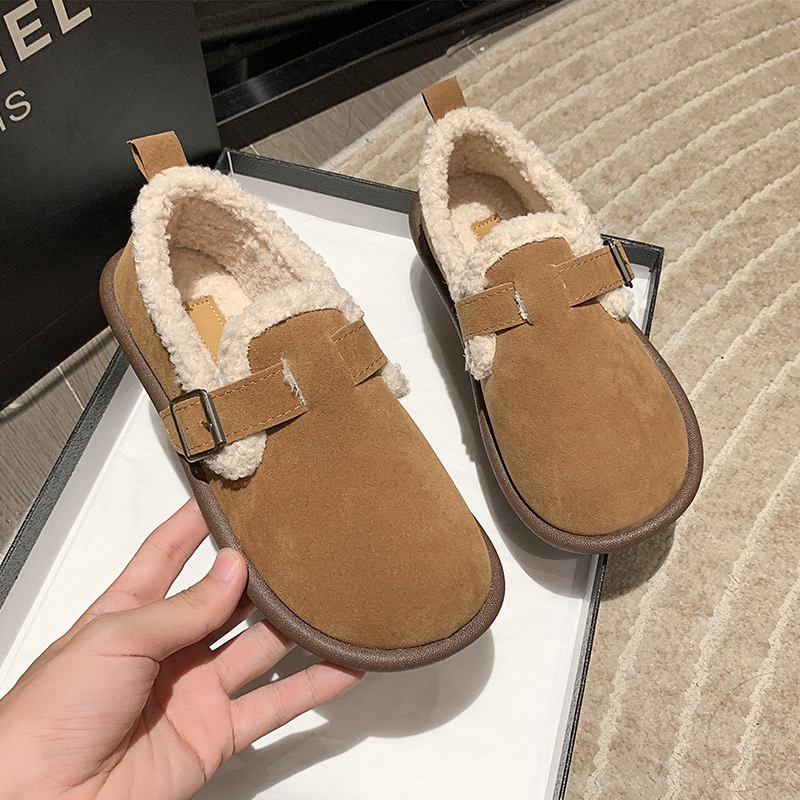 2025年新款ins超火百搭勃肯女鞋复古一脚蹬软底防滑保暖鞋