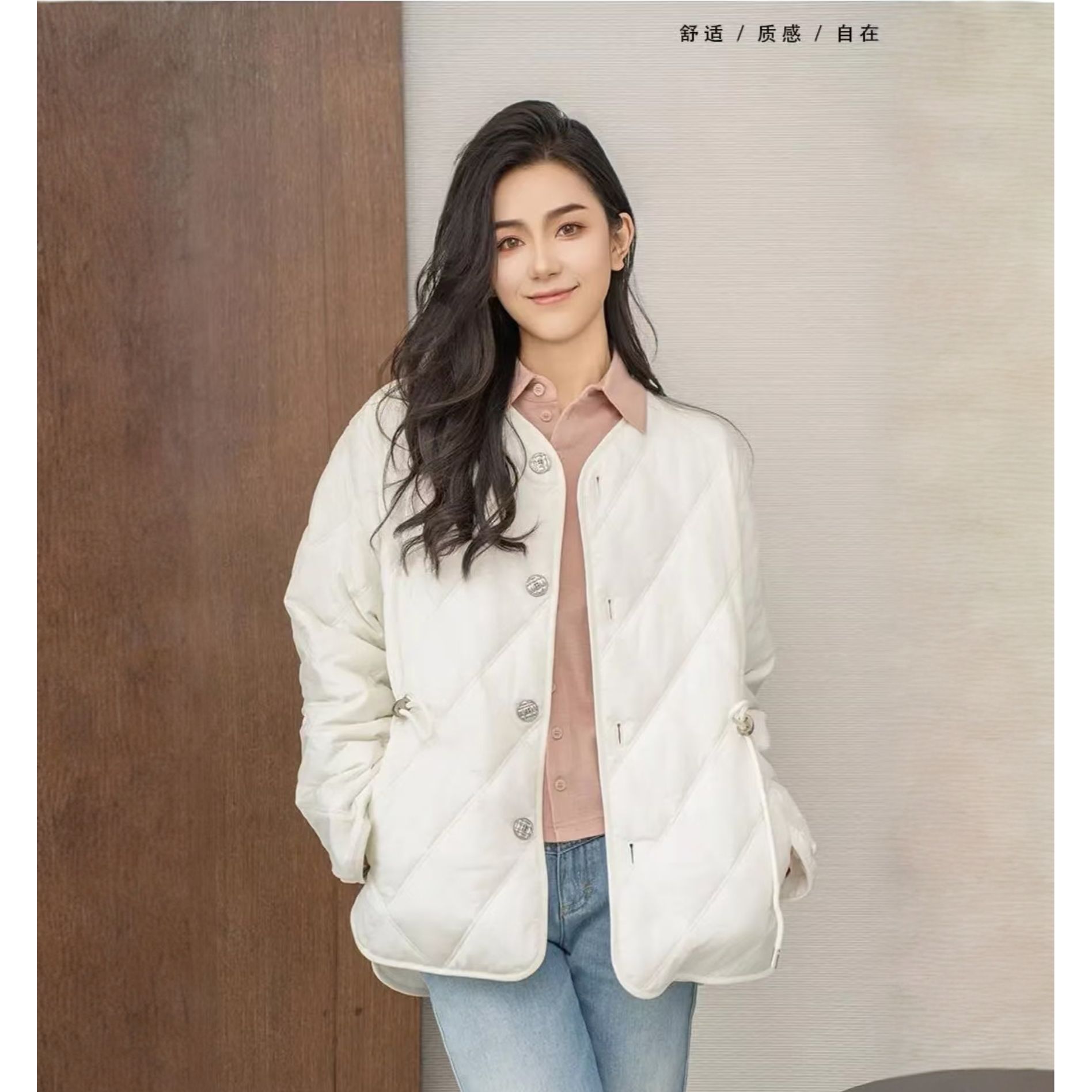 GIRDEAR/哥弟冬季外套摩登学院时尚质感黑色新雪丽棉服女1400648