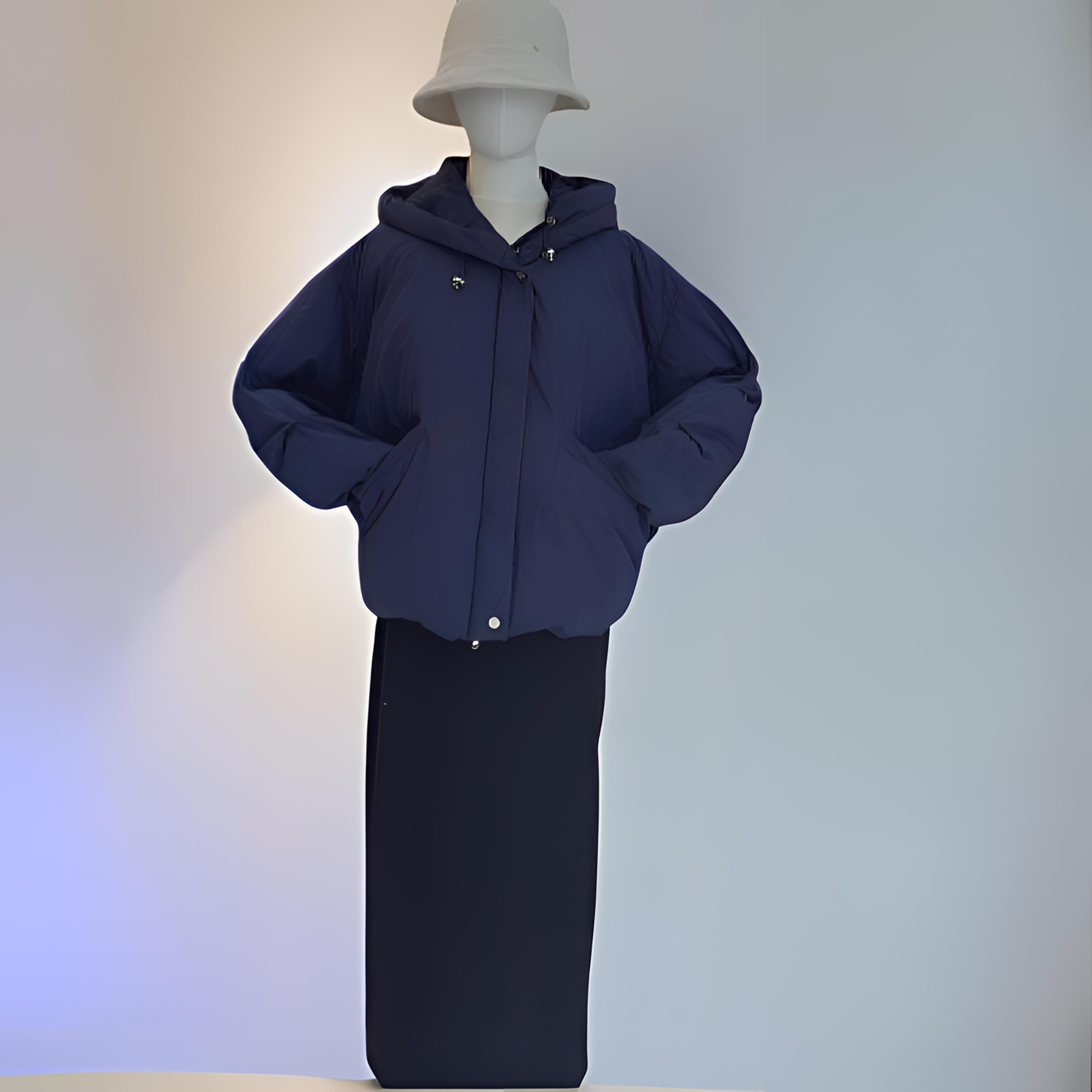 休闲双扣短款羽绒服