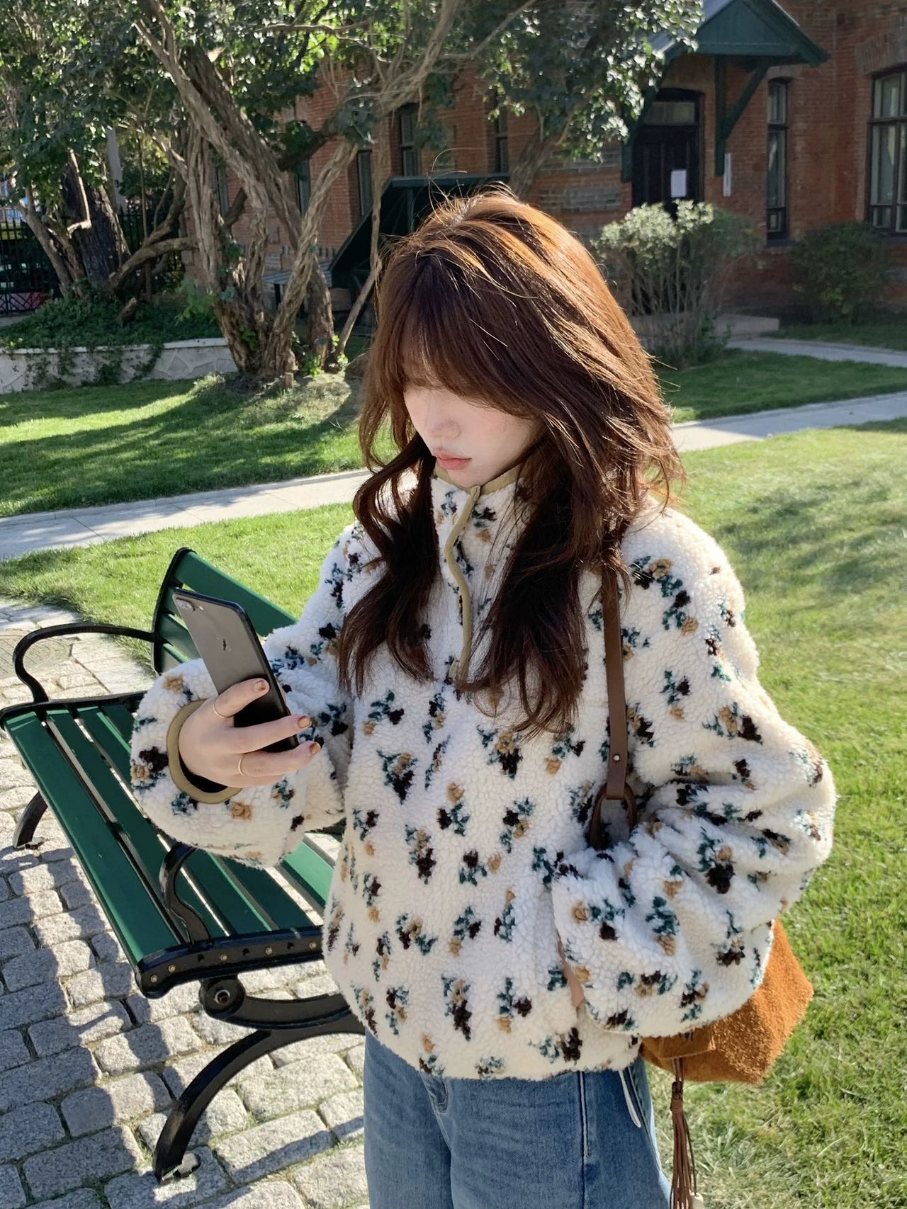 碎花羊羔毛卫衣CP 3580