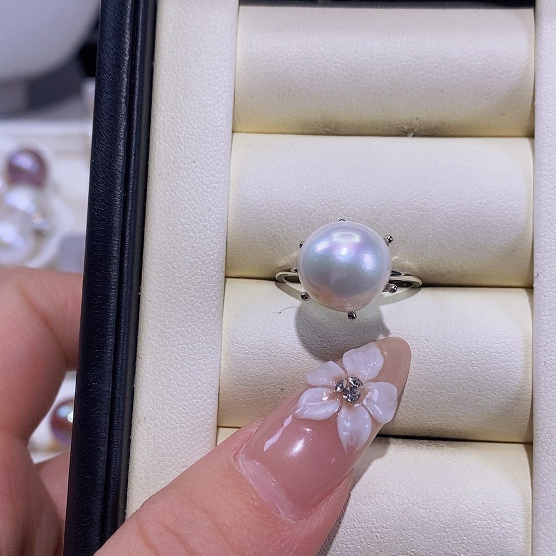 淡水珍珠戒指合金