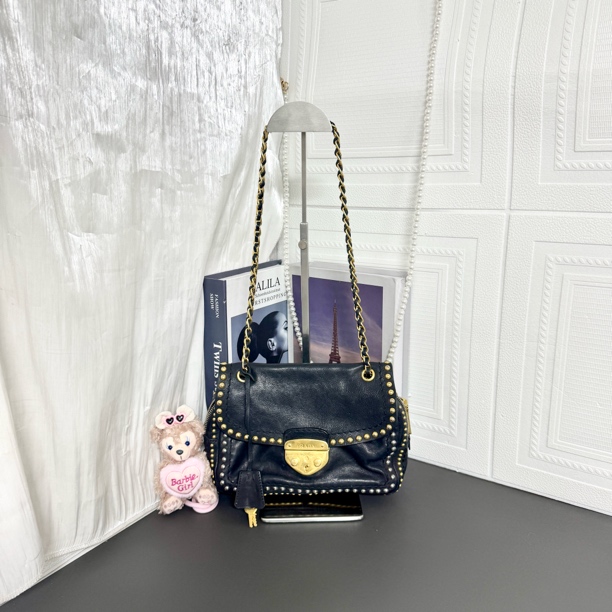 95新 Prada/普拉达 95新 黑金猪鼻子流浪包