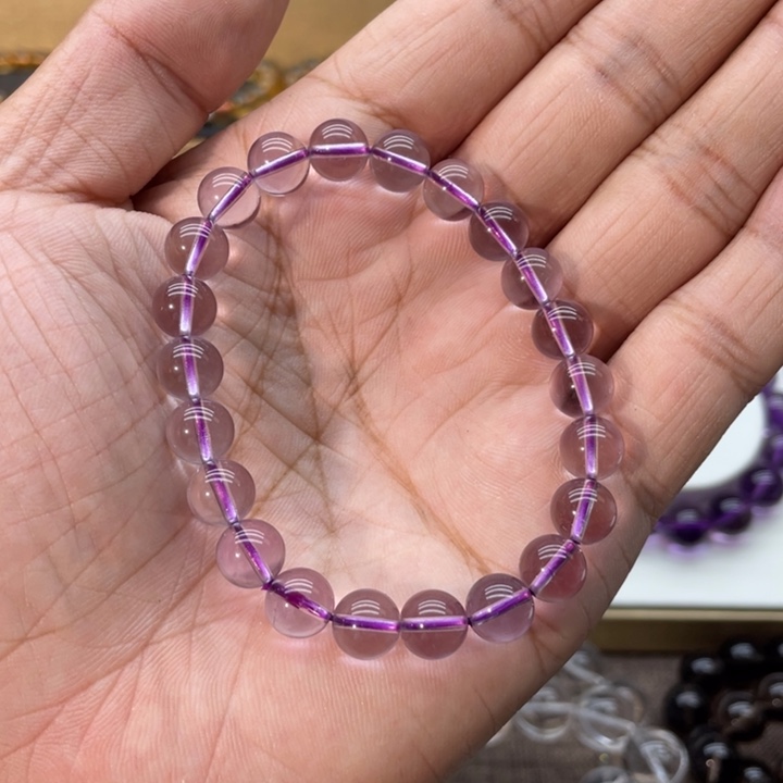 水晶手串未镶嵌紫水晶