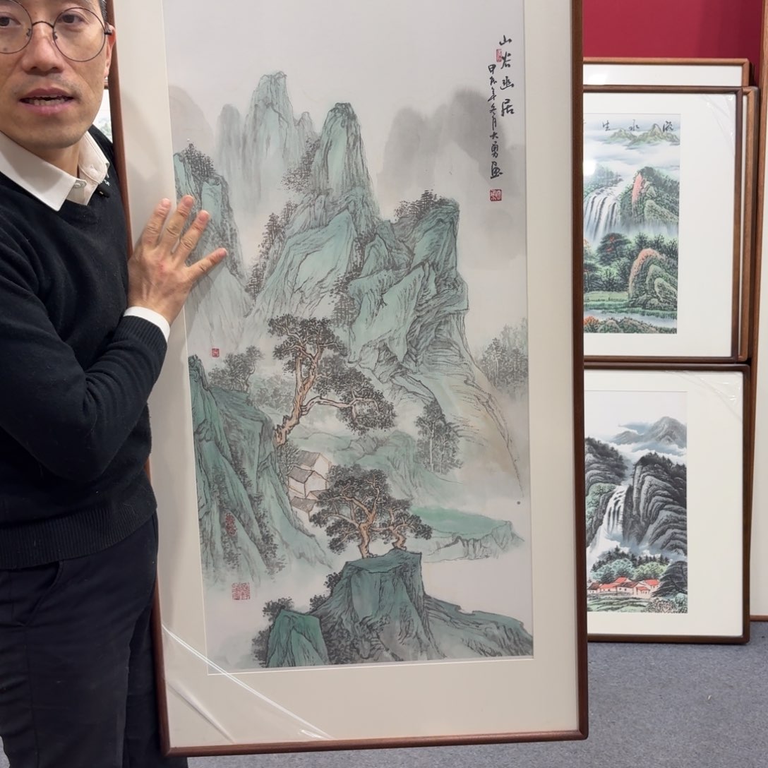 国画带框绘画120/60尺寸