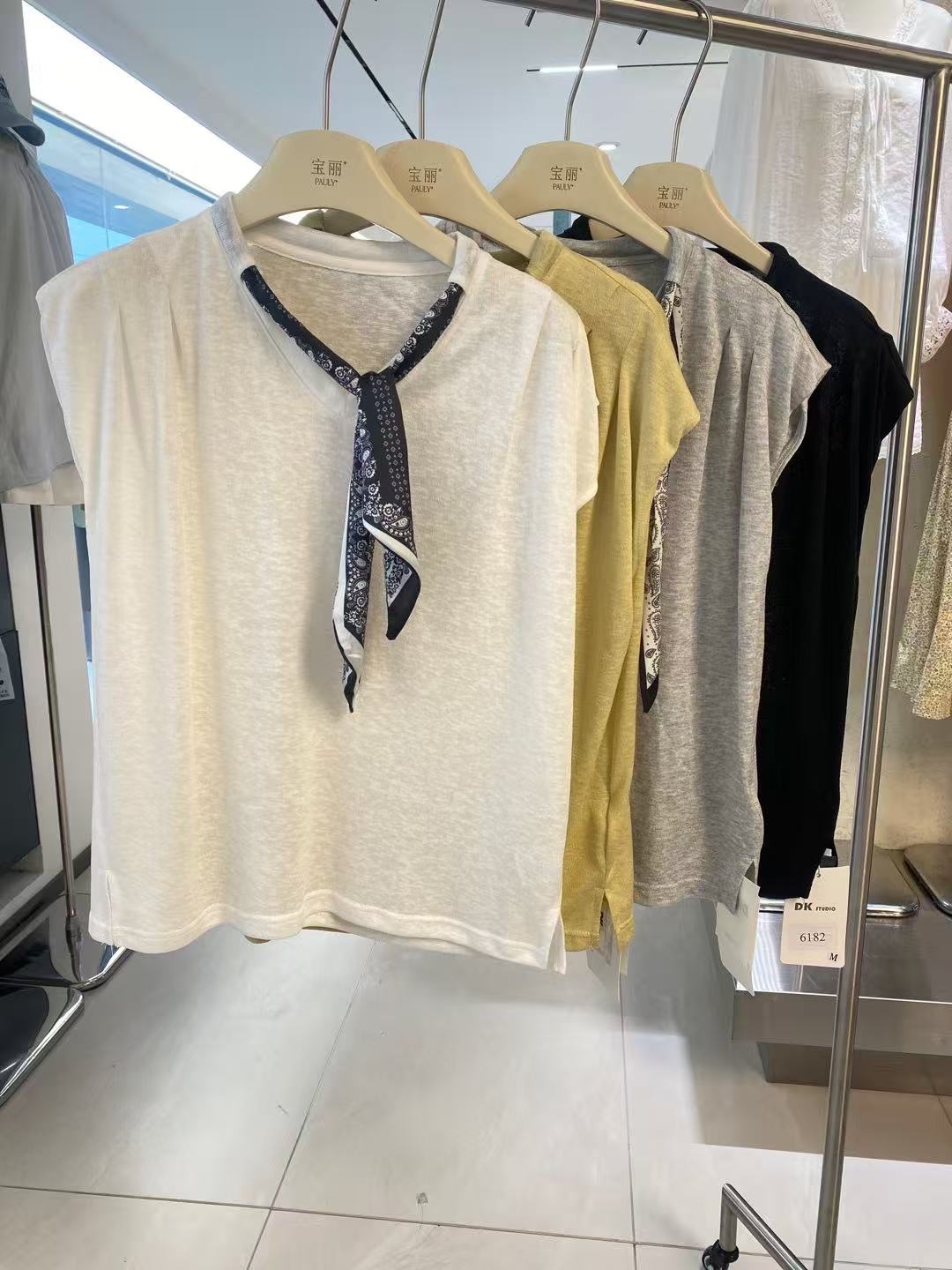 6182 B 韩版女新款夏款时尚洋气百搭休闲无袖上衣