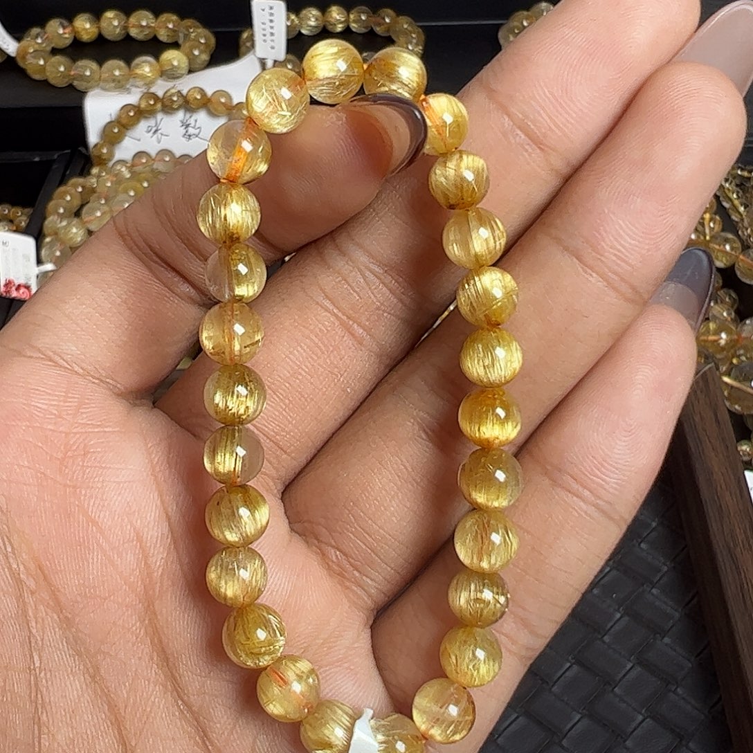 未镶嵌水晶手链天然金钛晶