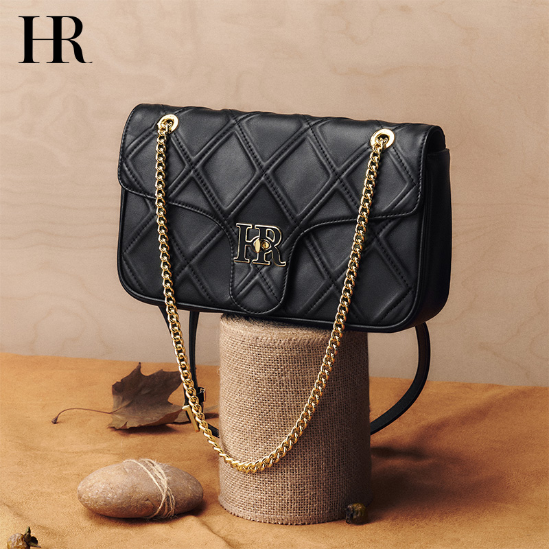 【新年礼物】HR赫莲娜女包新款链条单肩包口盖包牛皮单肩斜挎包