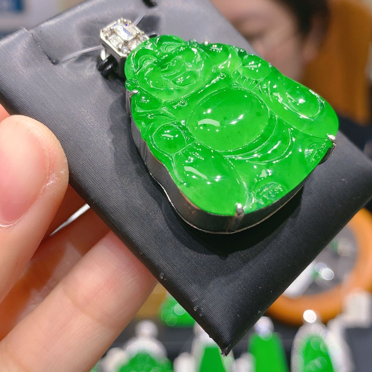 【闪购商品】颈饰银S925镶嵌翡翠5柒姐