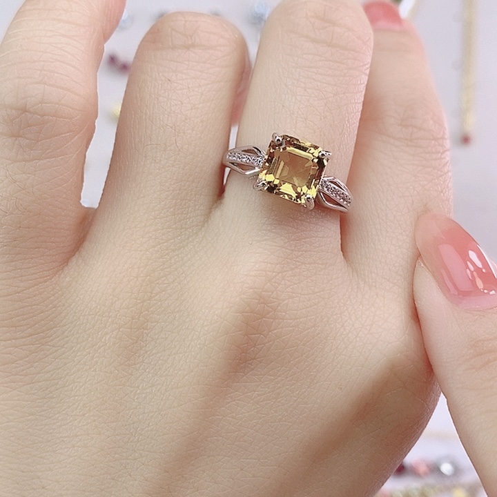 水晶戒指银S925镶嵌戒指