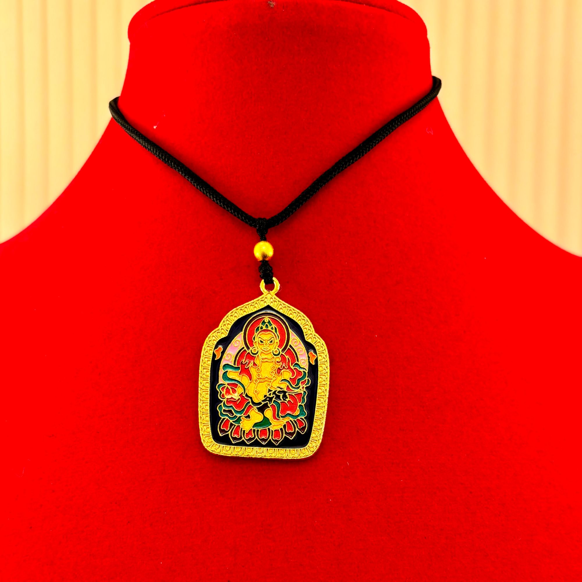 合金珐琅吊坠 【珐琅彩黄财神】双面编绳彩色挂坠时尚复古国潮