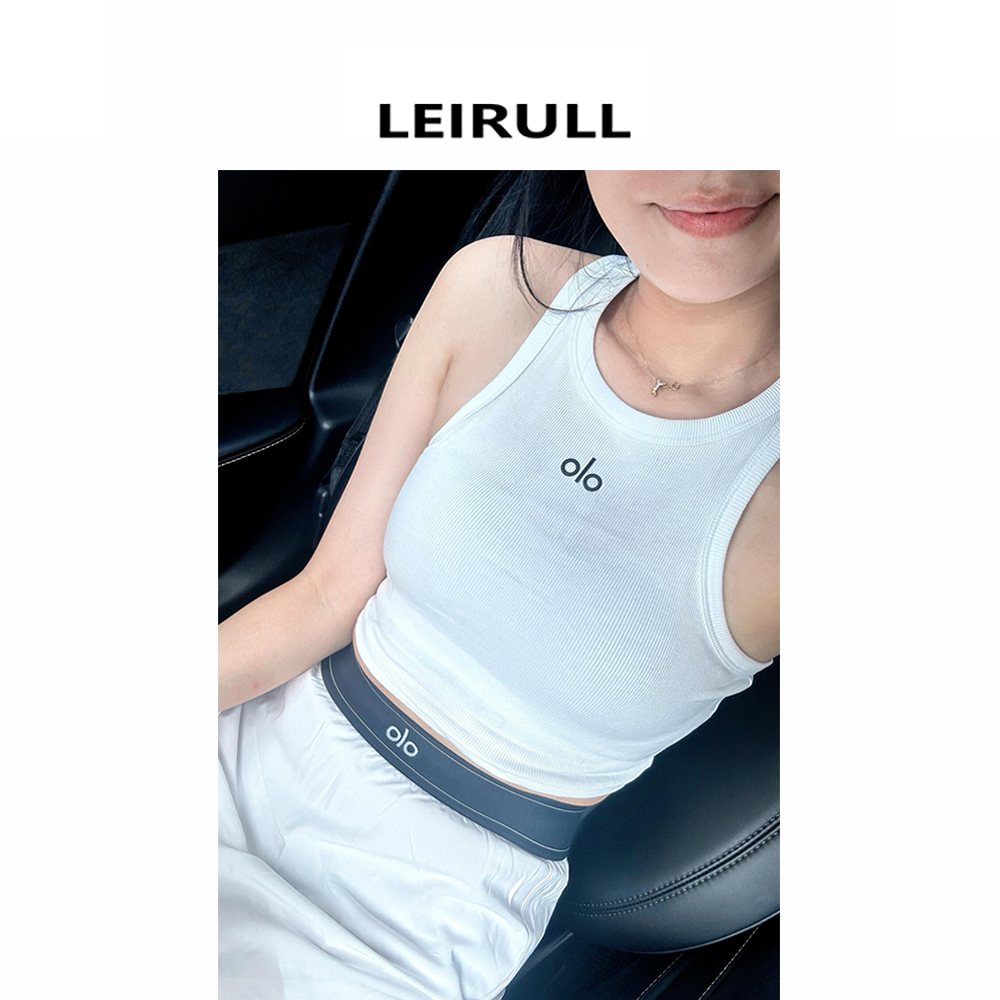 Alo 百搭欧美辣妹运动瑜伽背心多巴胺运动健身露腰针织吊带内衣女