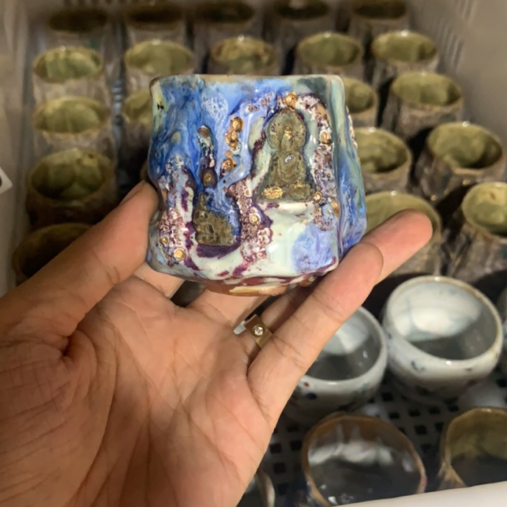 杨树手作敦煌系列描金主人杯