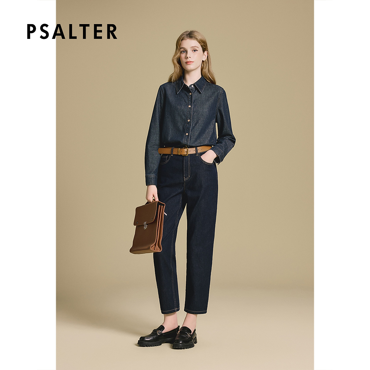 诗篇专选深海蓝复古牛仔衬衫女外搭长袖宽松衬衣2025秋季新款