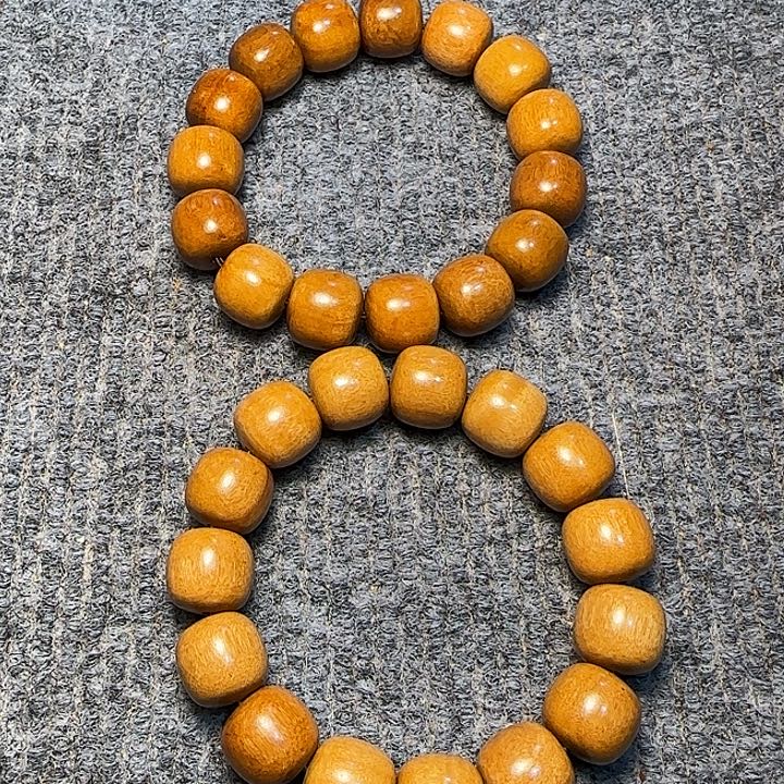 桃木全陈化老料把件串发一条