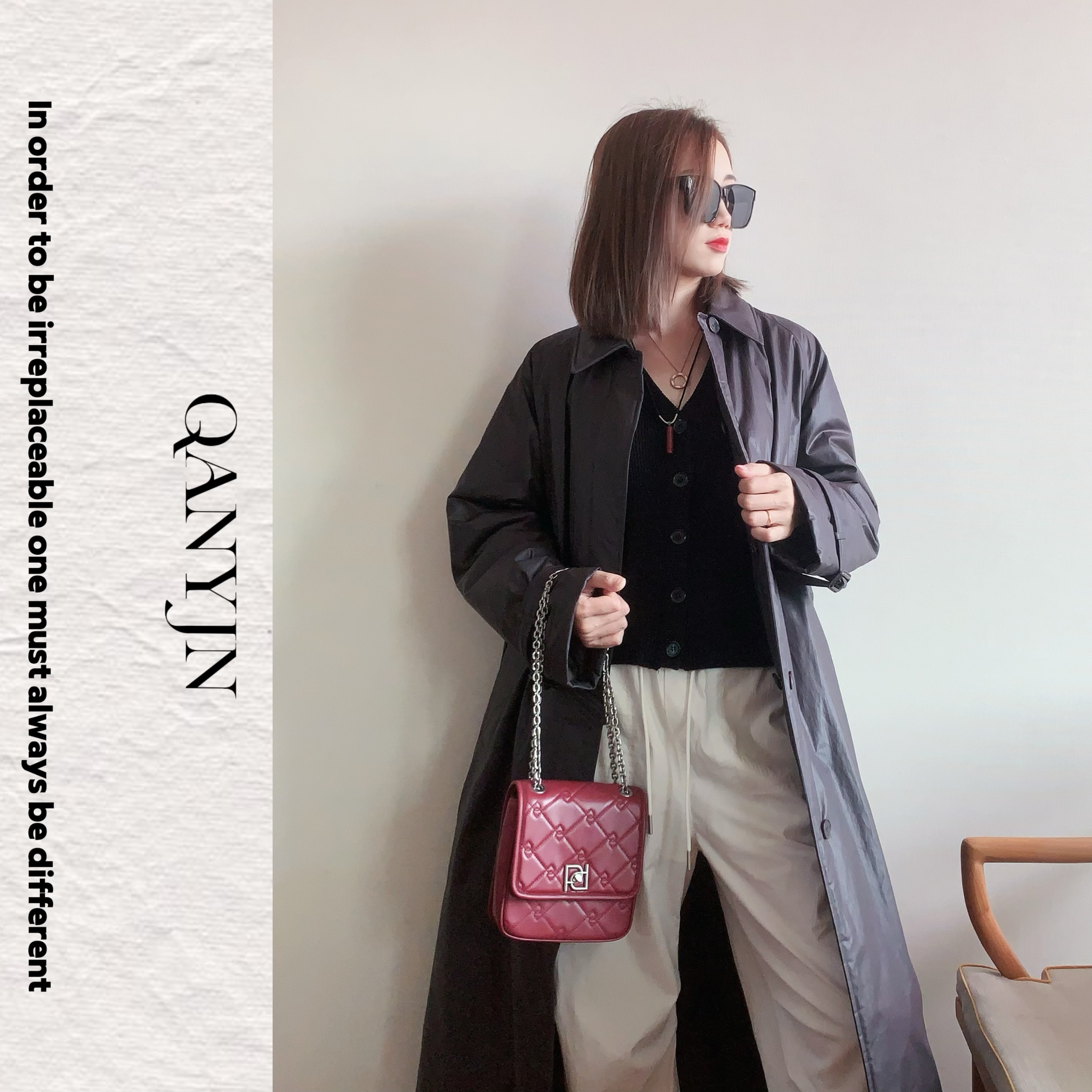 QYJ棉服系【暗色】双面穿风衣款3M-新雪丽棉服