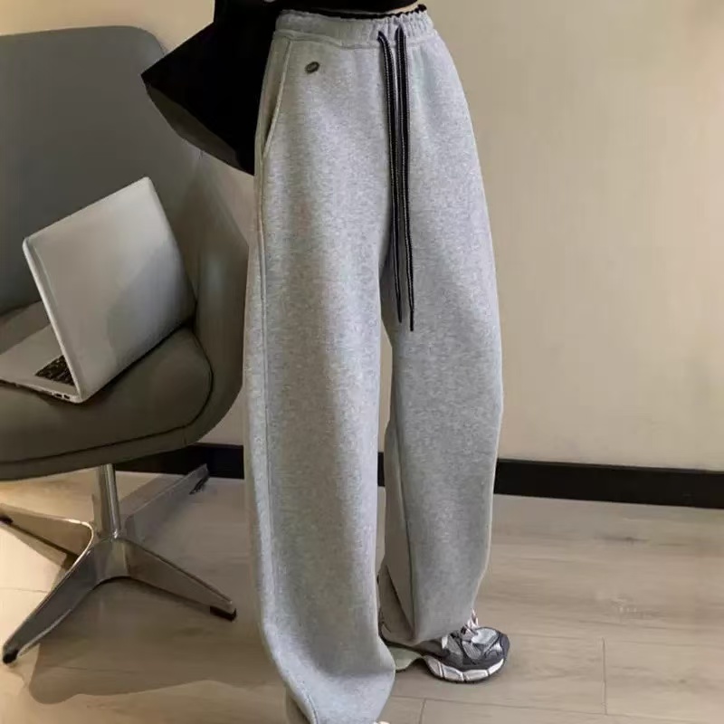 B60女士秋冬季华棉韩版宽松加绒加厚奥粒绒灯笼休闲裤K650