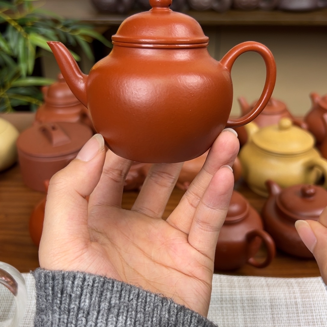 紫砂茶壶紫砂壶笑樱朱泥120cc全手