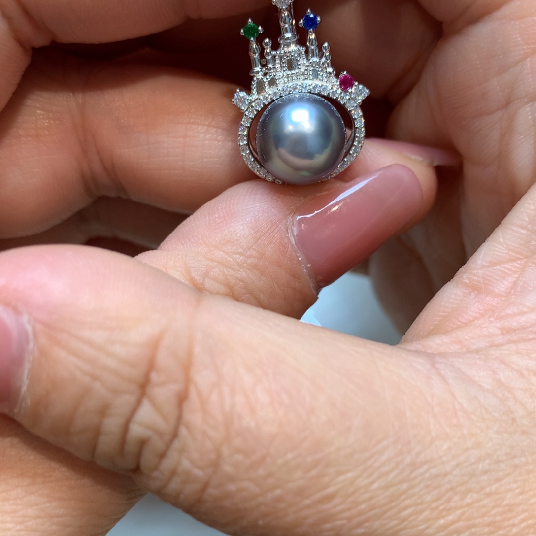 海水珍珠颈饰银S925镶嵌