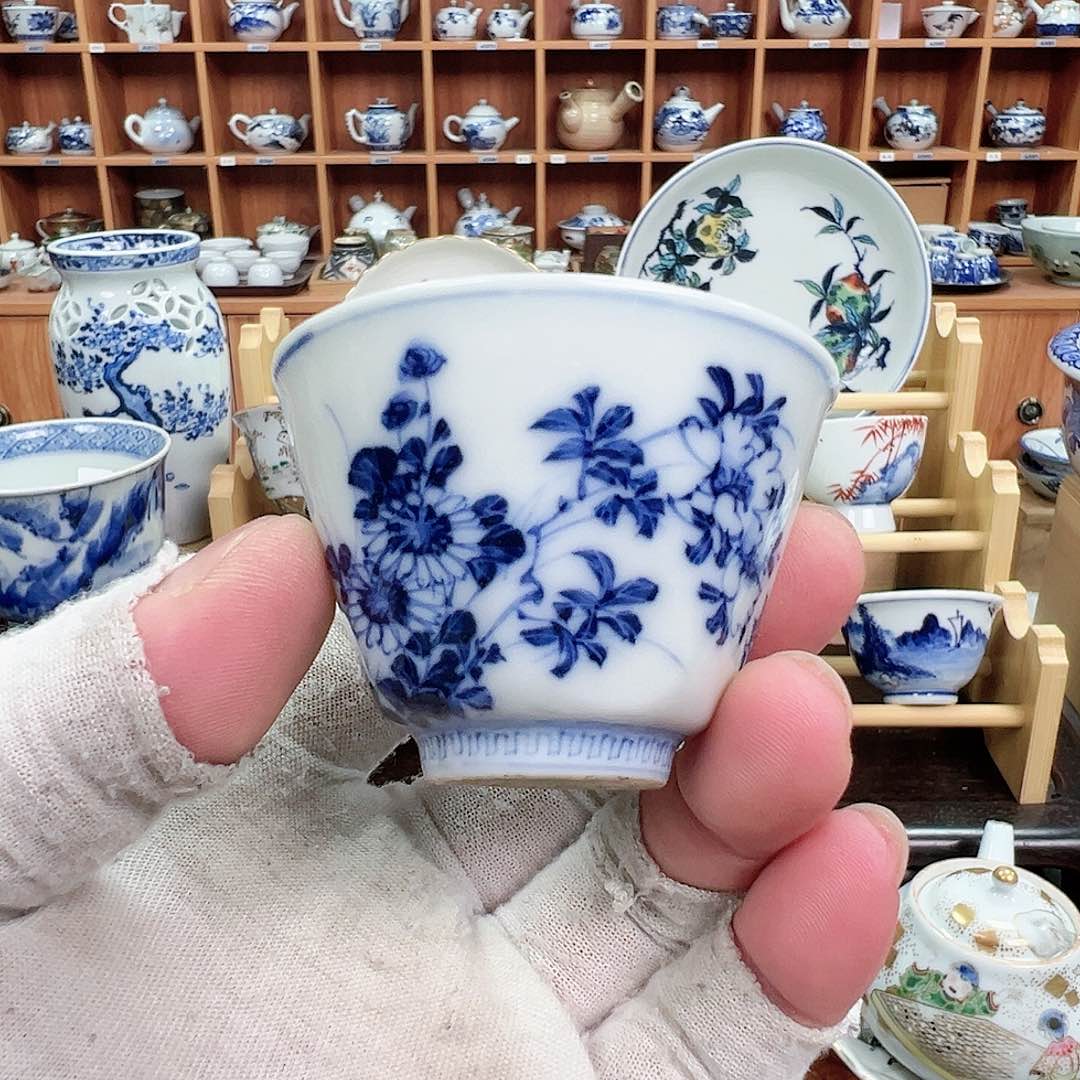 柴窑茶具茶壶茶杯濑户青花