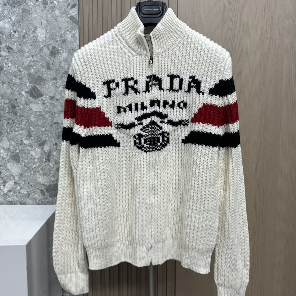 未使用 Prada/普拉达 131158 男款山羊绒针织夹克外套