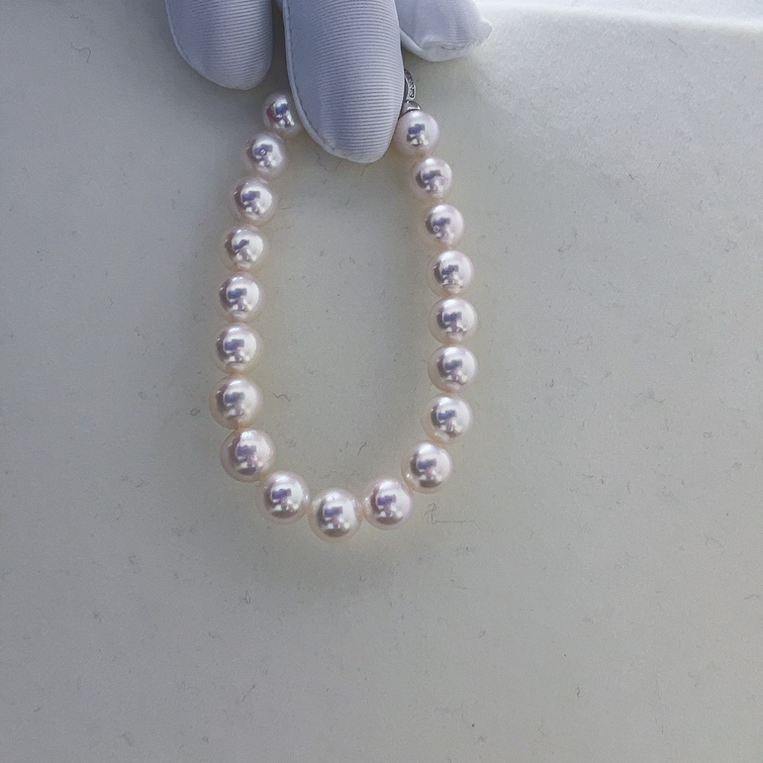 海水珍珠海水akoya设计款手链8-8.5mm银S925镶嵌