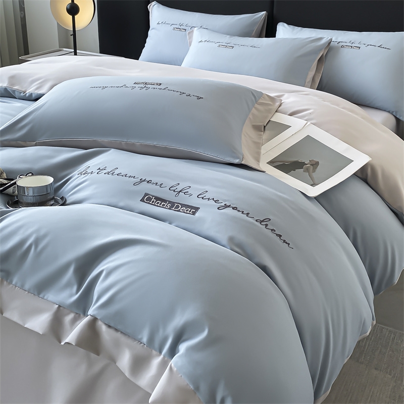 新款亲肤水洗棉四件套轻奢简约纯色单人学生宿舍丝滑亲肤