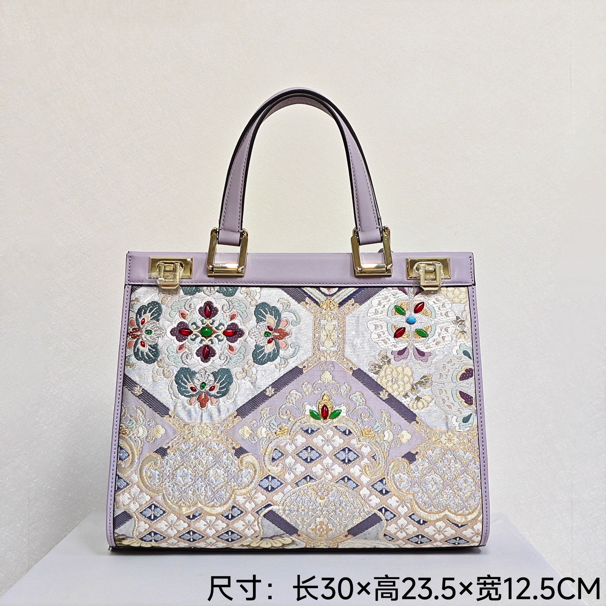国风唐锦螺钿缂丝工艺托特包单肩斜跨手提H1212