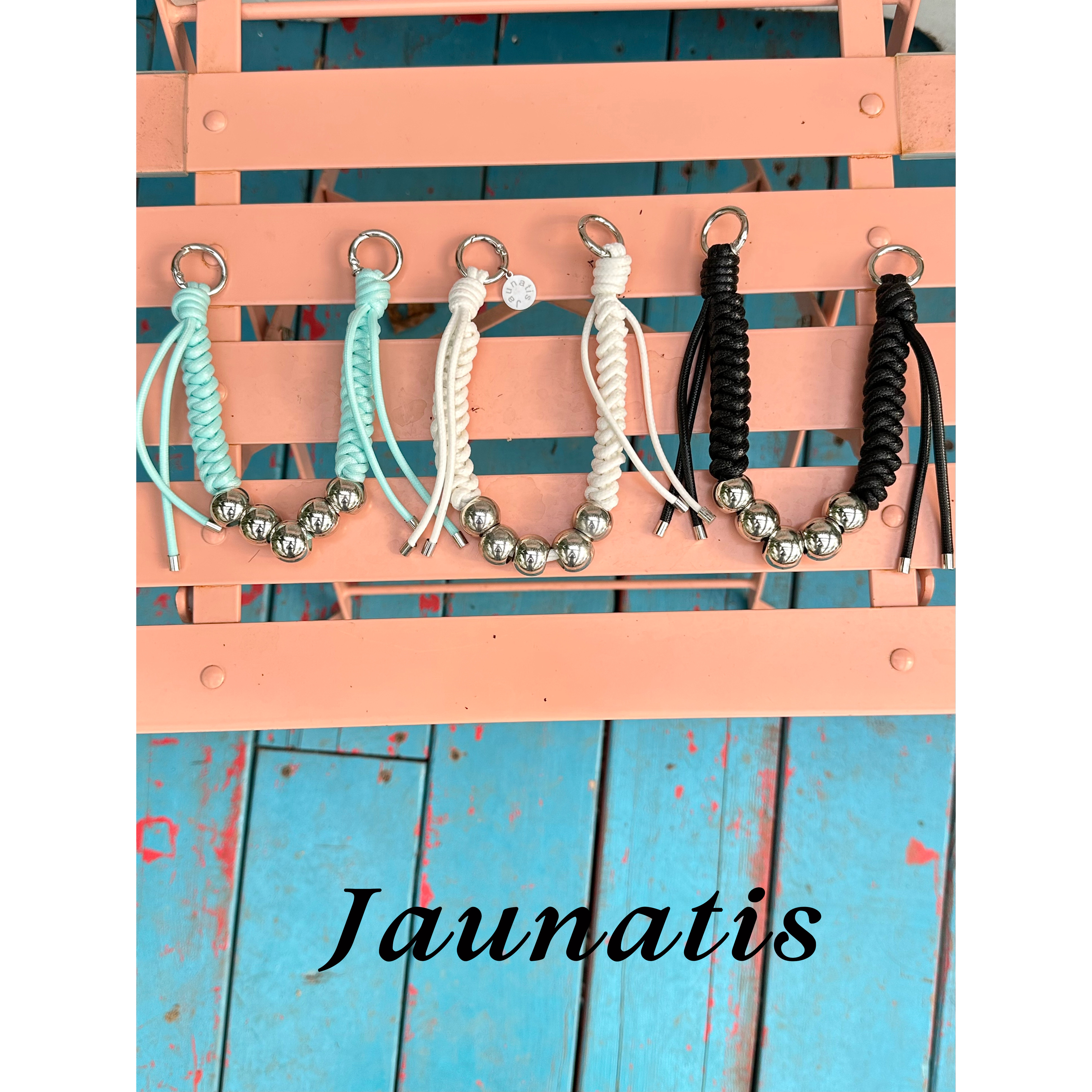 Jaunatis无尽之始原创韩国油蜡绳手机腕绳手机挂件ins风时髦精