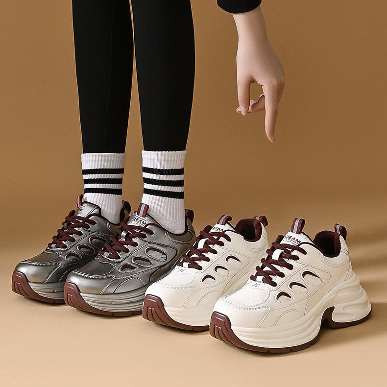 高蒂 老爹鞋女加绒款厚底增高百搭休闲鞋运动鞋 245196-810R