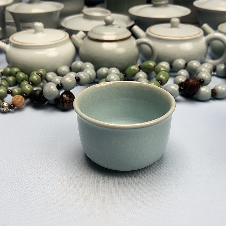 杯天青釉缸杯原矿原釉原产地