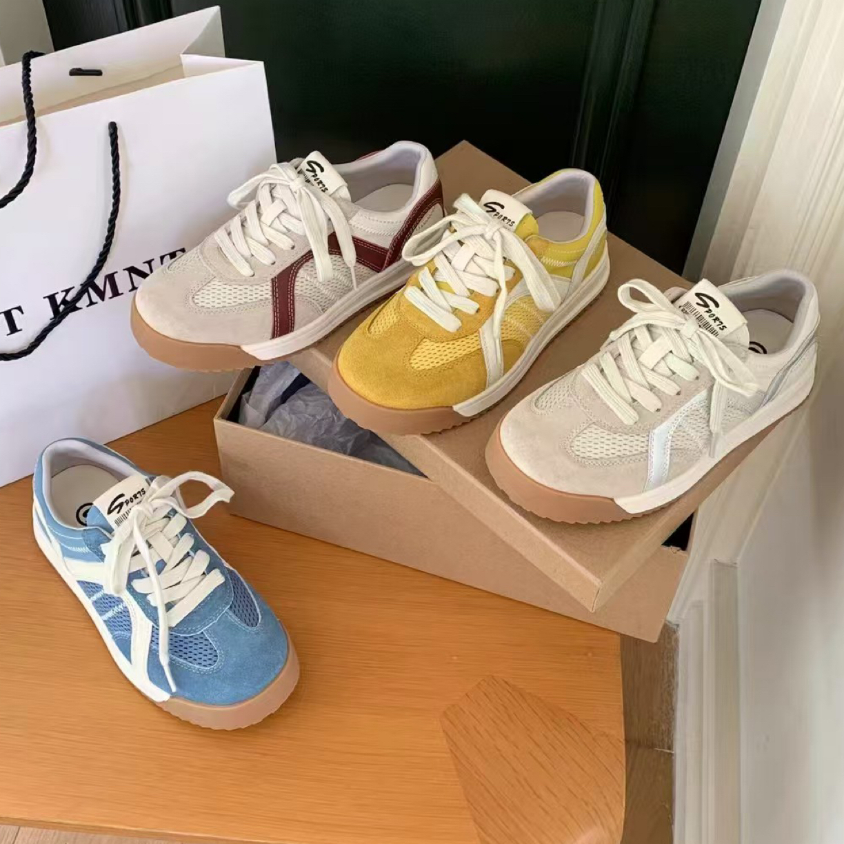 【海南简爱】新款撞色网面百搭透气休闲鞋18002