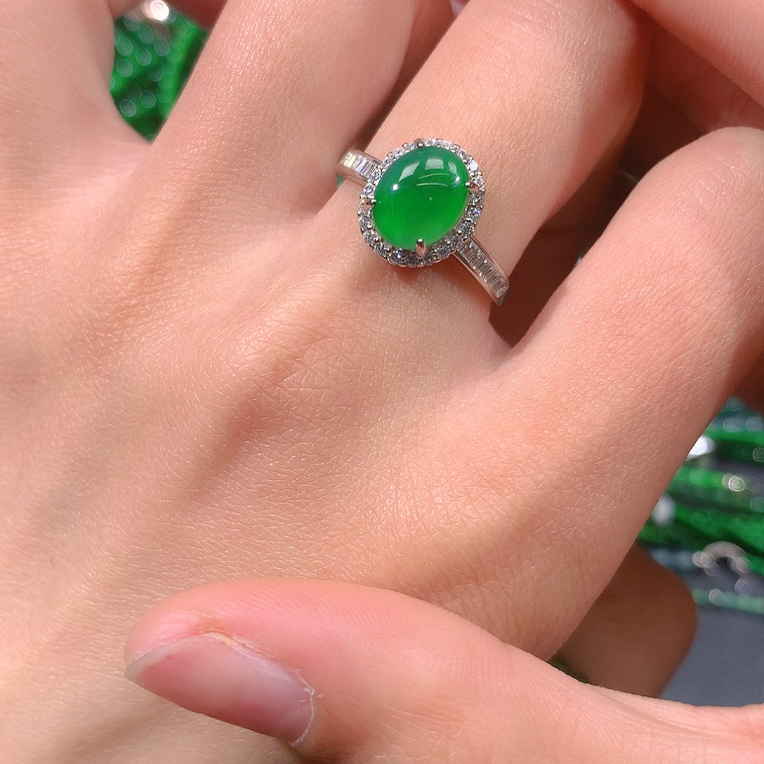 翡翠戒指未镶嵌天然翡翠