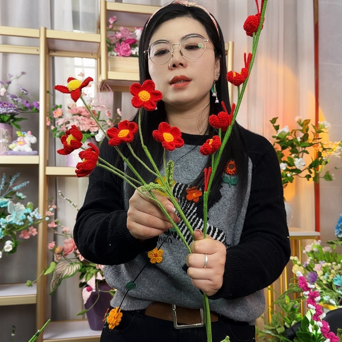 纯手工钩织钩织花束